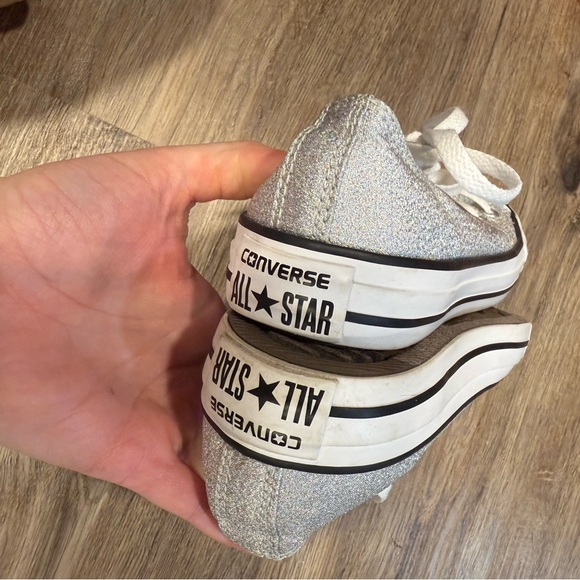 Converse Adult Street Low Top Lurex Shine Sneakers - Silver M5/W7 Silver Glitter - Picture 10 of 13